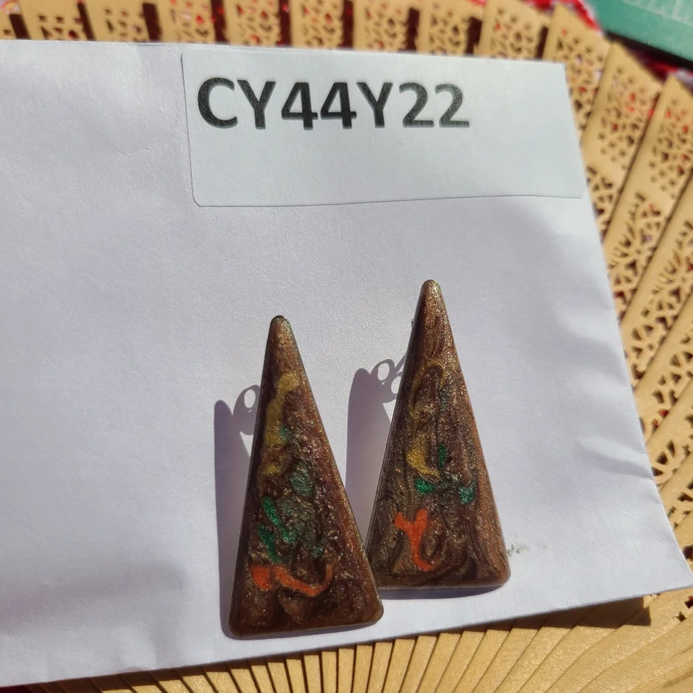 Vintage Multicolor Triangle Earrings